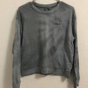 Light Blue Dyed Love Crew Neck Sweatshirt